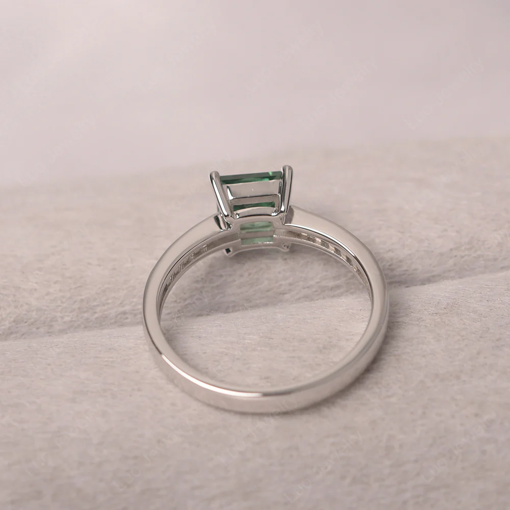 Princess Cut Green Sapphire Promise Ring - Image 2