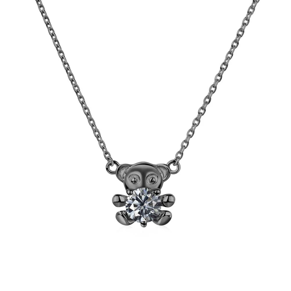 Grey Moissanite Teddy Bear Necklace - Image 5