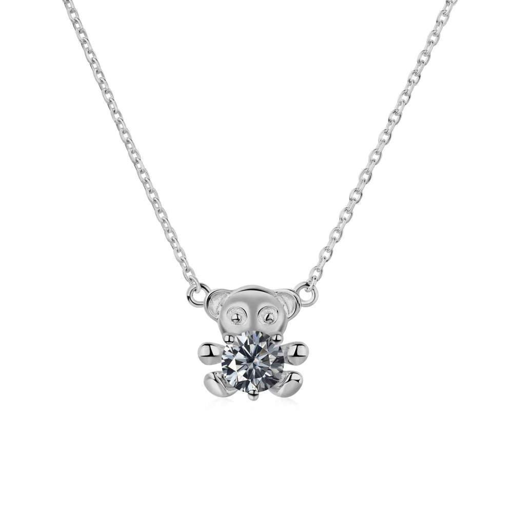 Grey Moissanite Teddy Bear Necklace - Image 7