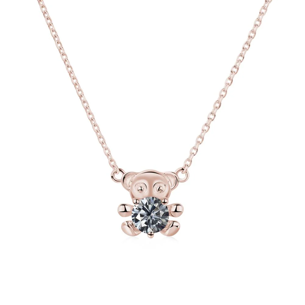 Grey Moissanite Teddy Bear Necklace - Image 8
