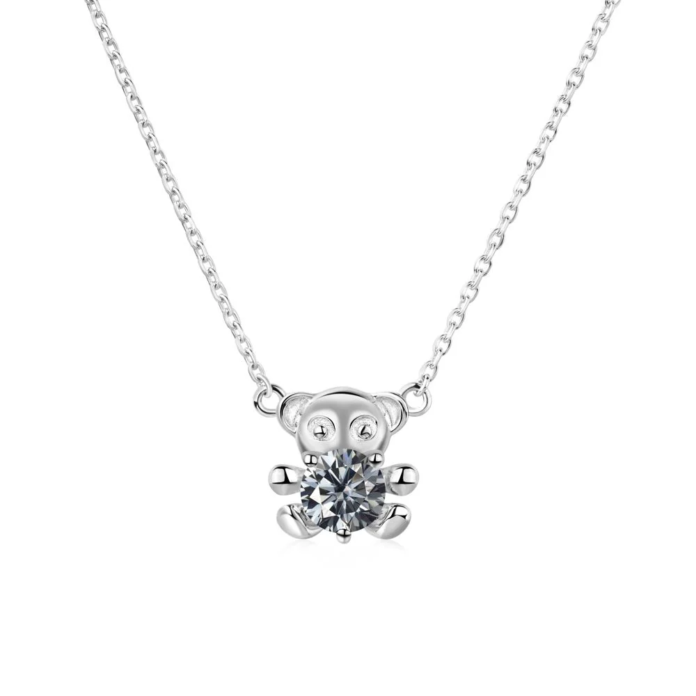 Grey Moissanite Teddy Bear Necklace - Image 9