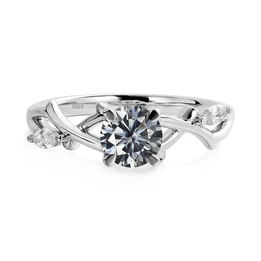 Grey Moissanite Twig Promise Ring