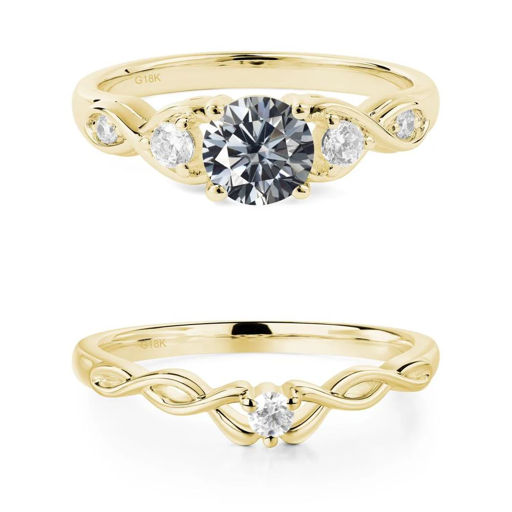 Grey Moissanite Twisted Ring - Image 11