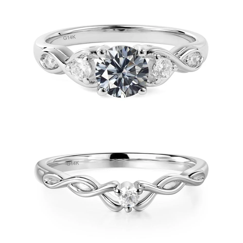 Grey Moissanite Twisted Ring - Image 21