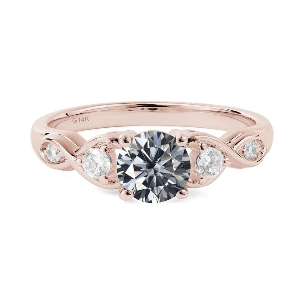 Grey Moissanite Twisted Ring - Image 4