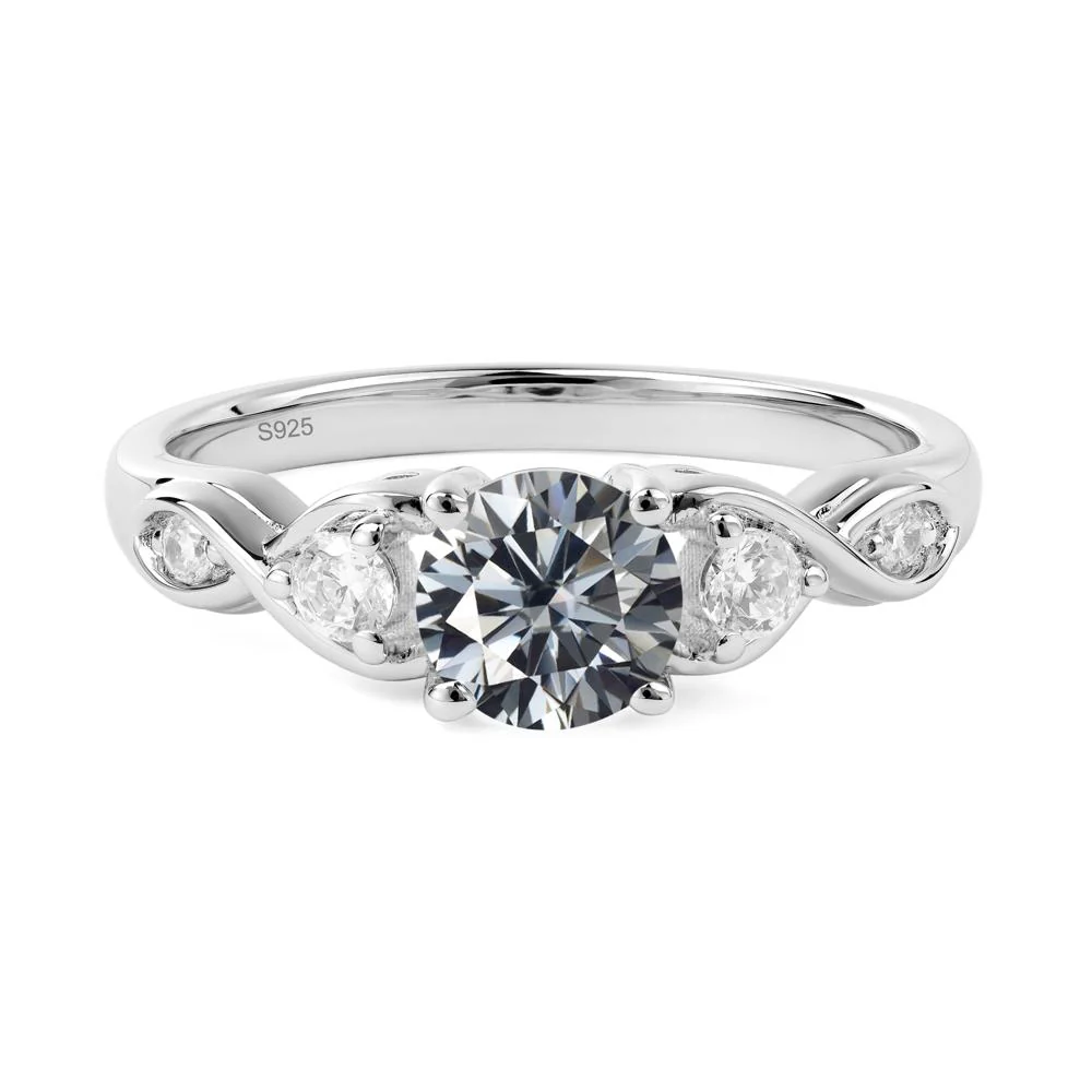 Grey Moissanite Twisted Ring - Image 5