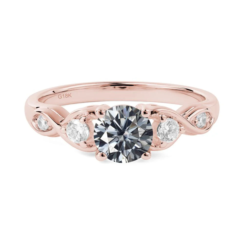 Grey Moissanite Twisted Ring - Image 7