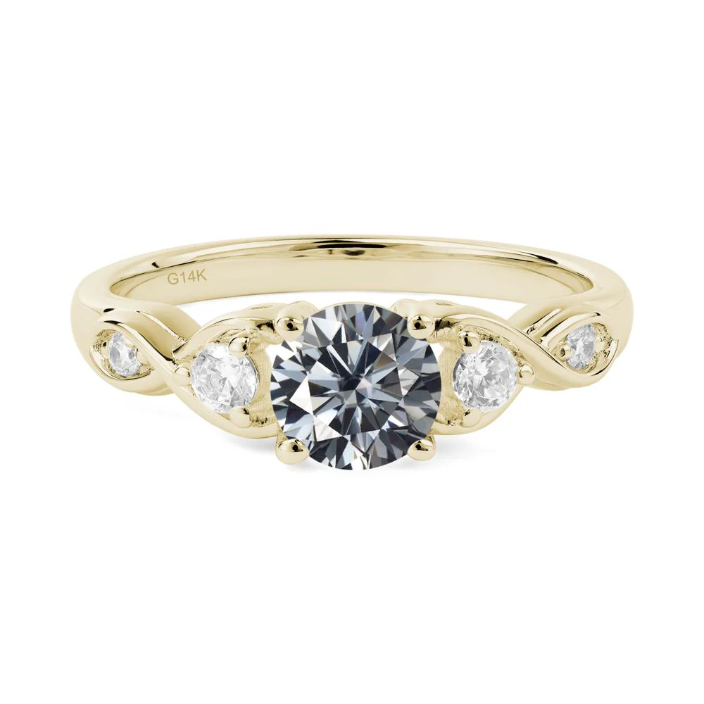 Grey Moissanite Twisted Ring - Image 8