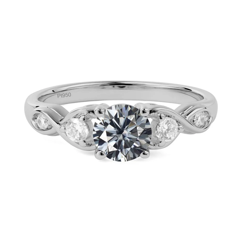 Grey Moissanite Twisted Ring - Image 9