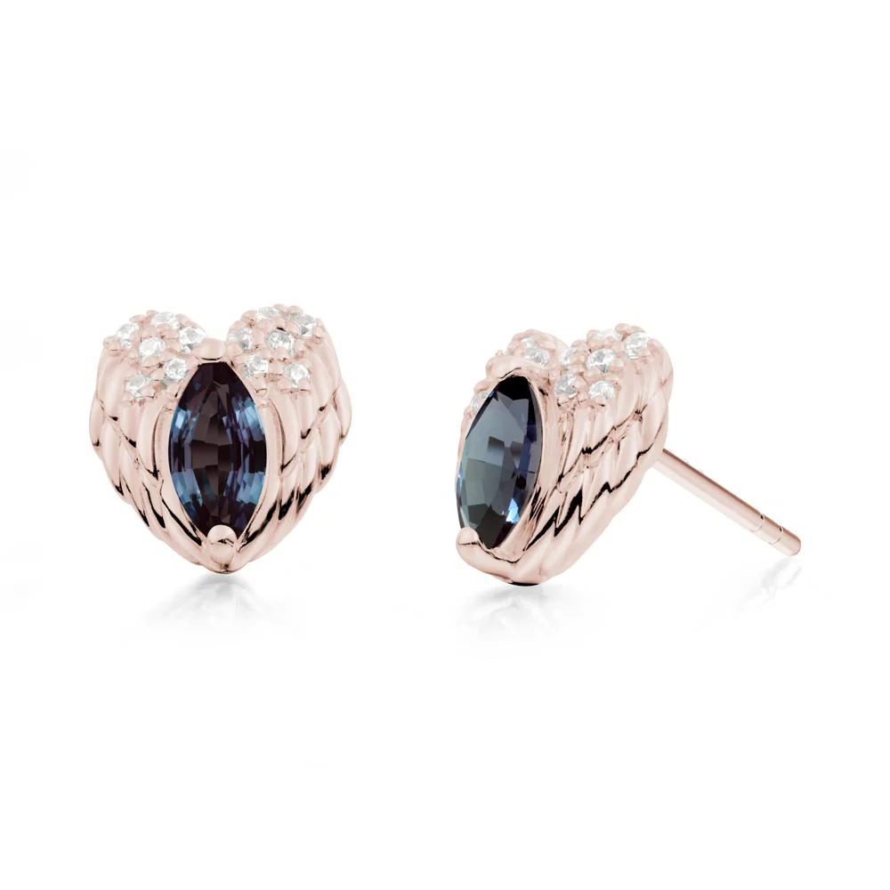 Guardian Angel Wings Alexandrite Stud Earrings - Image 7
