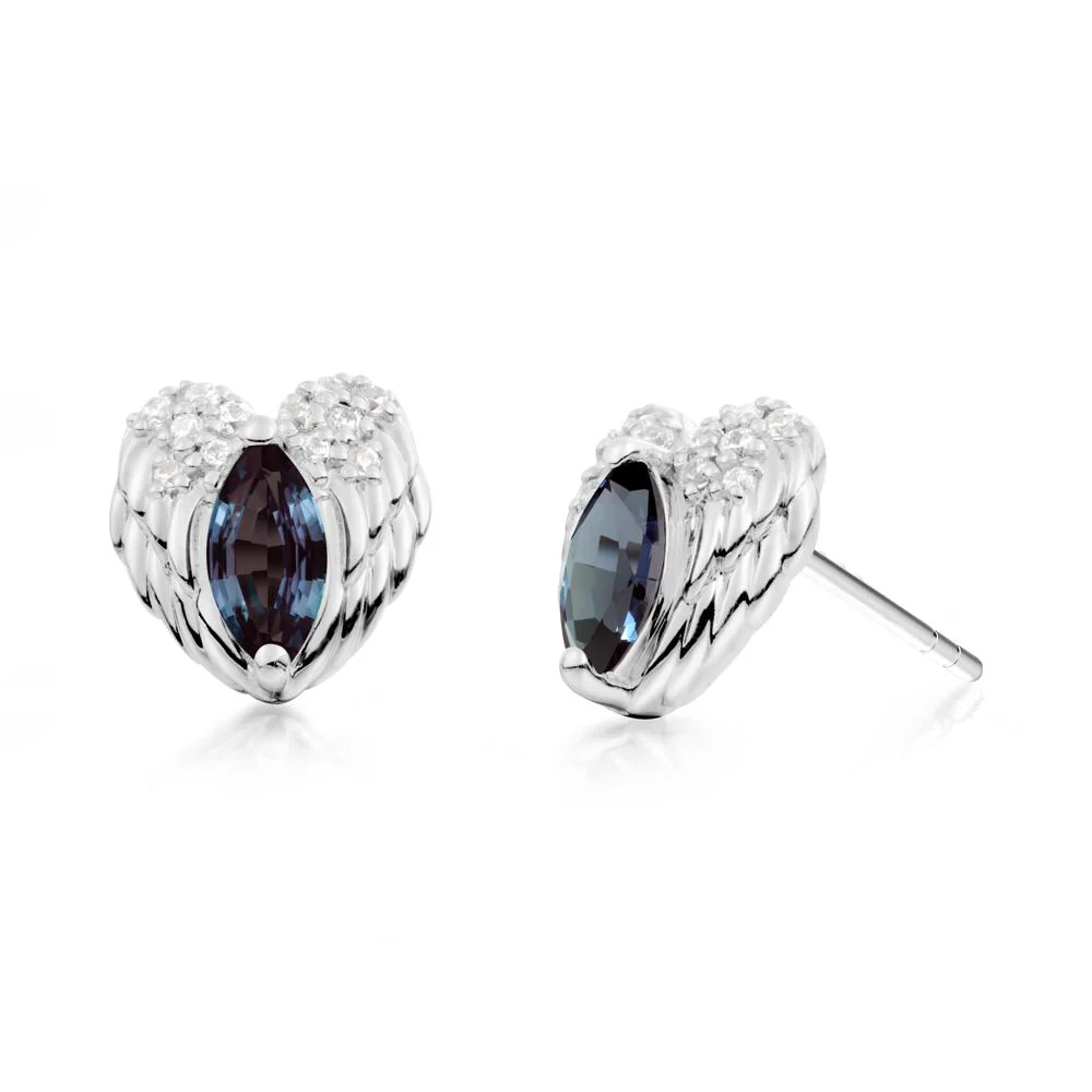 Guardian Angel Wings Alexandrite Stud Earrings - Image 9