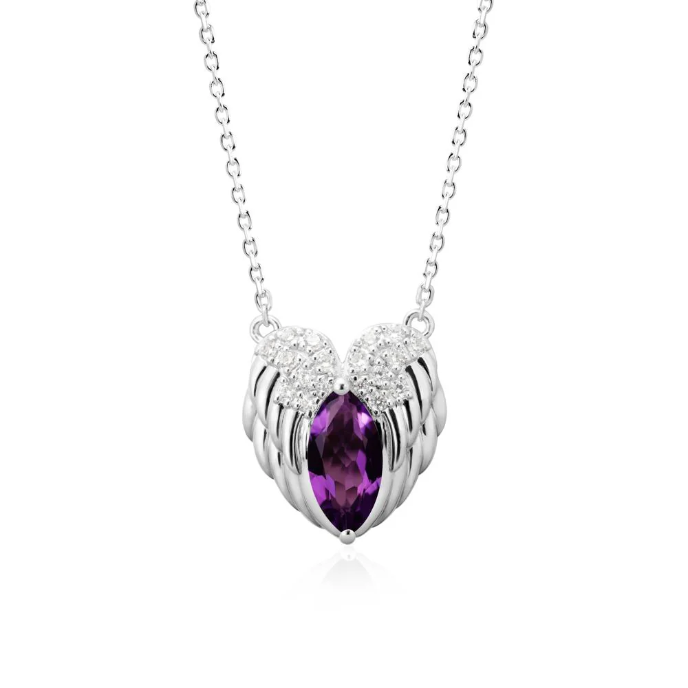 Guardian Angel Wings Amethyst Necklace