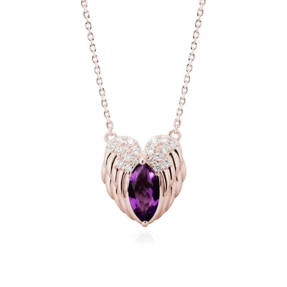 Guardian Angel Wings Amethyst Necklace - Image 2