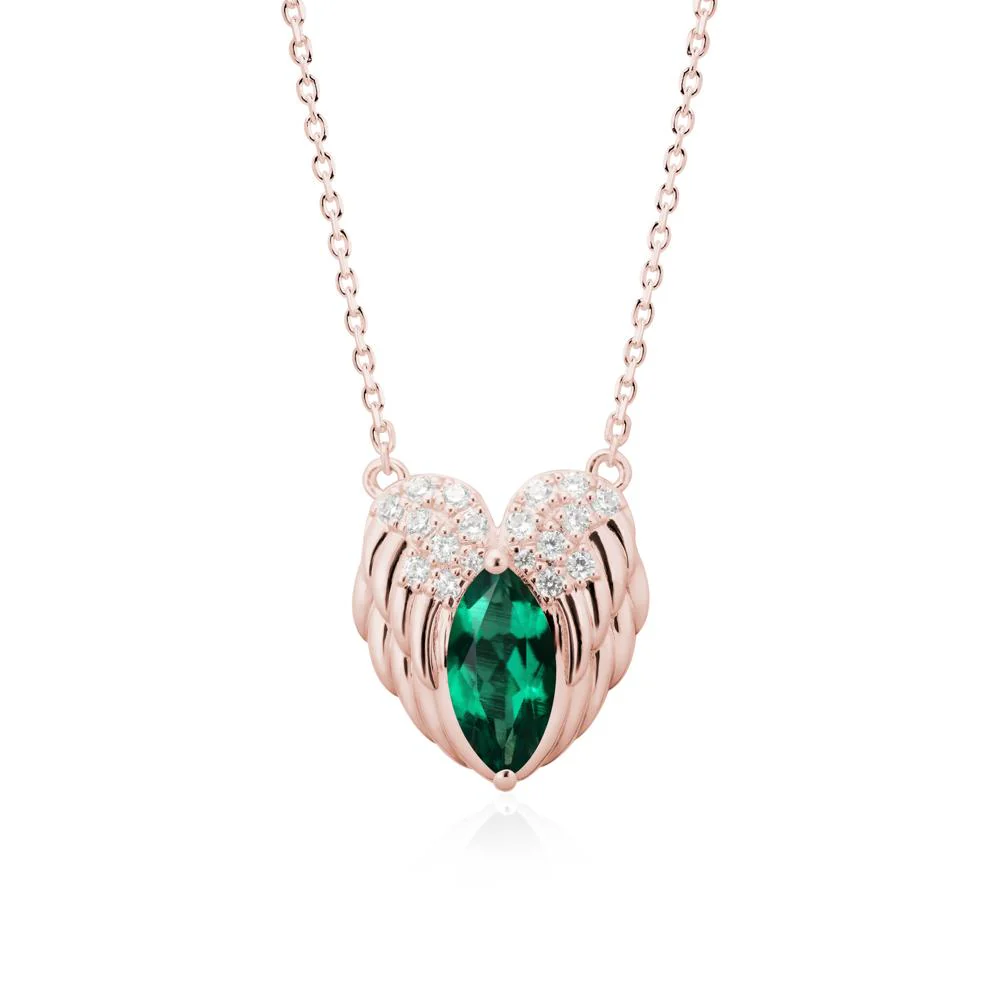 Guardian Angel Wings Emerald Necklace - Image 4