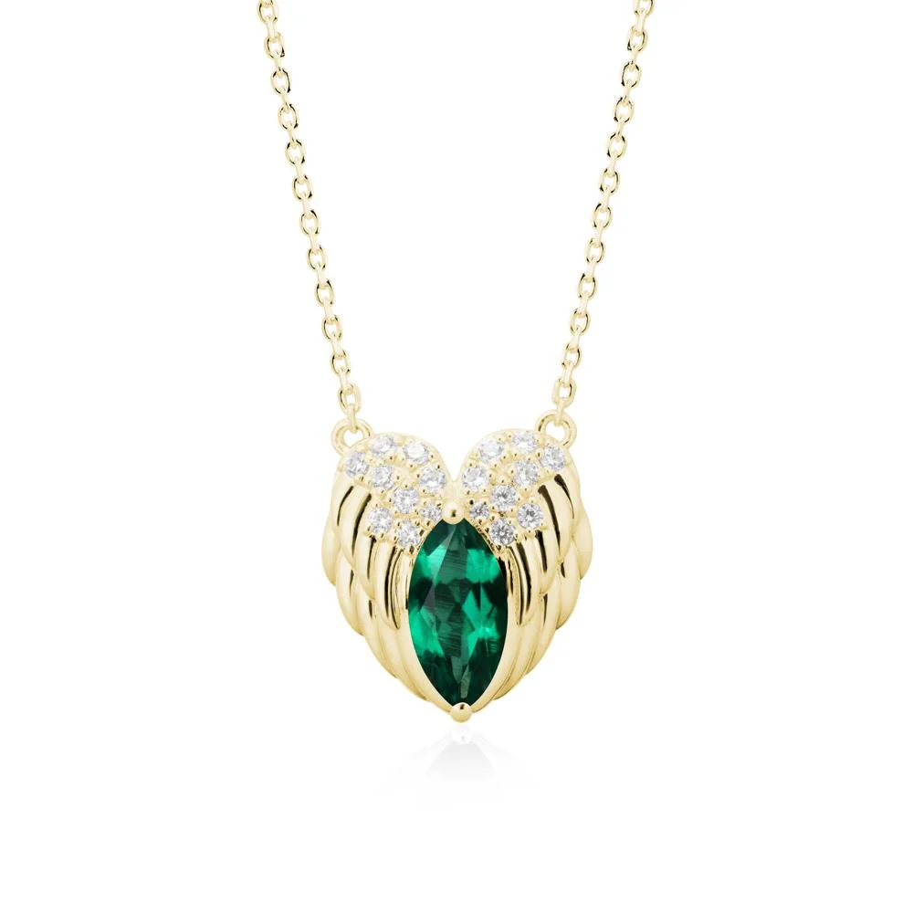 Guardian Angel Wings Emerald Necklace - Image 6