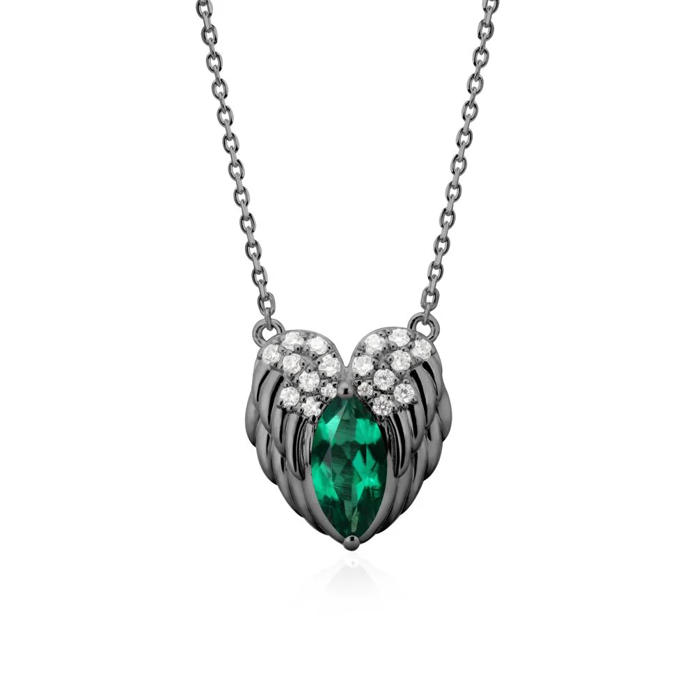 Guardian Angel Wings Emerald Necklace - Image 7