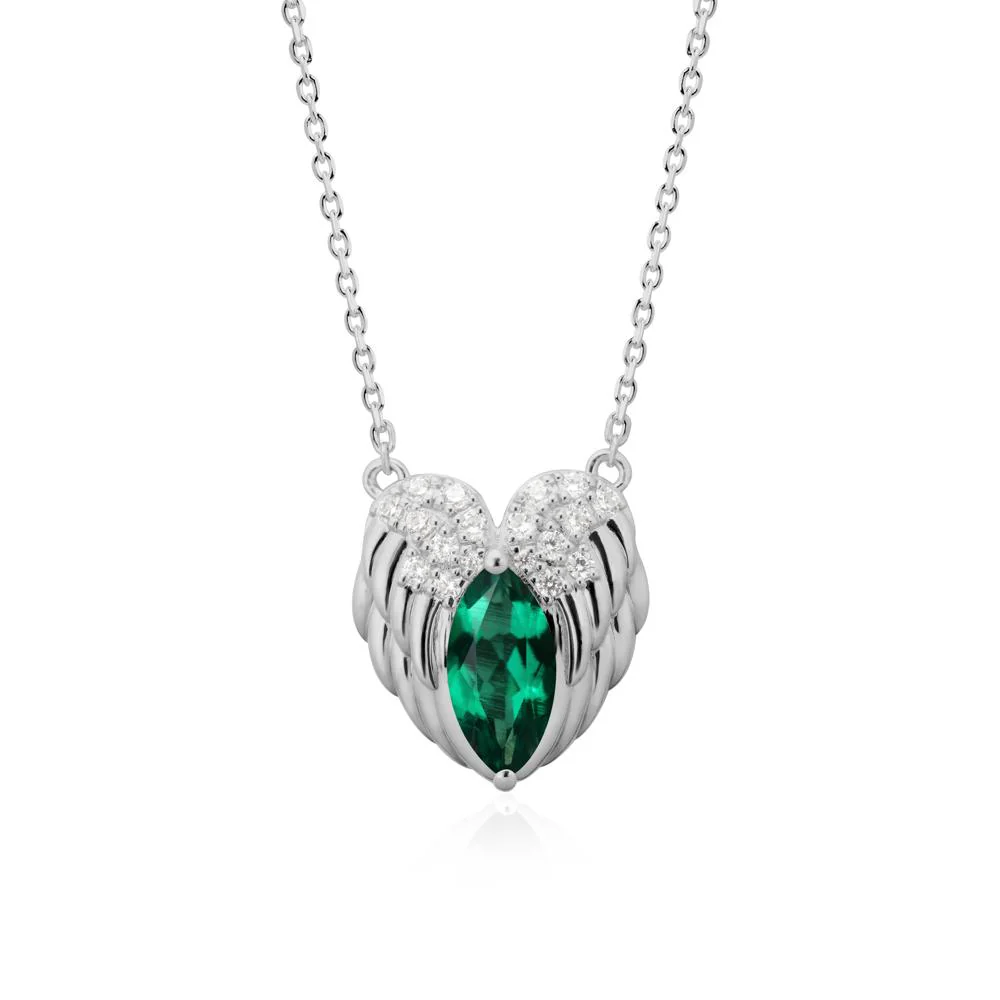 Guardian Angel Wings Emerald Necklace - Image 8