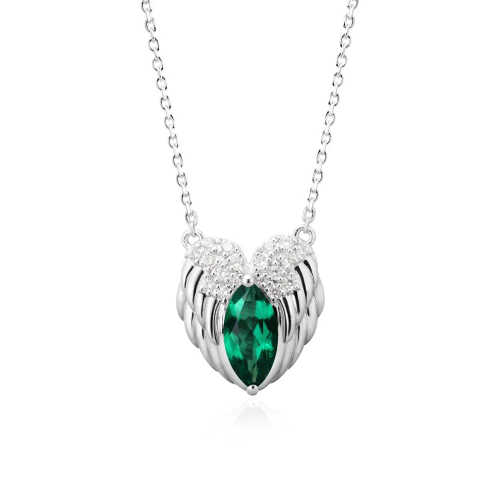 Guardian Angel Wings Emerald Necklace - Image 9