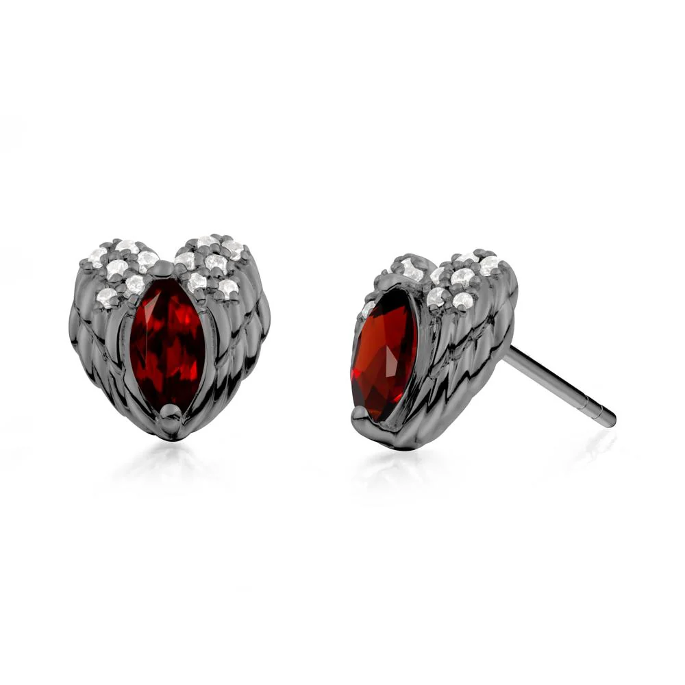 Guardian Angel Wings Garnet Stud Earrings - Image 8