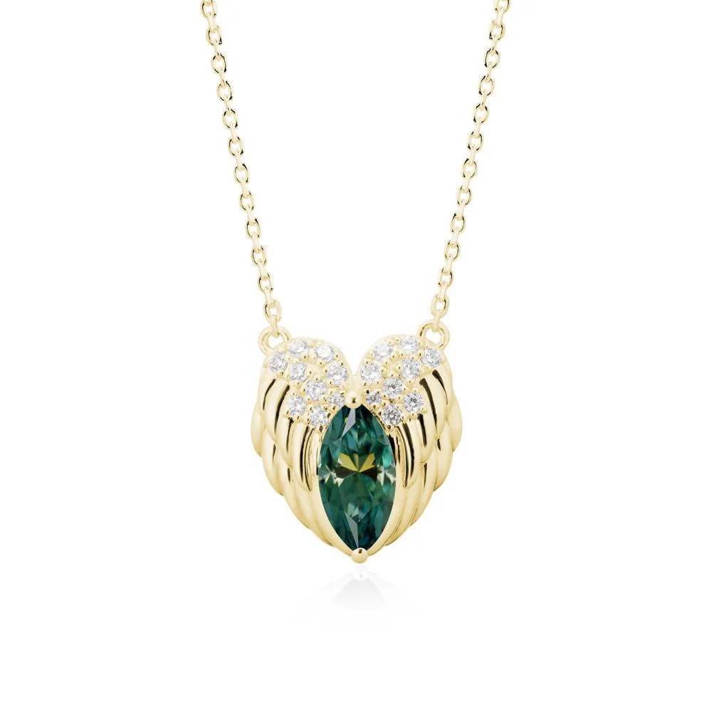 Guardian Angel Wings Green Moissanite Necklace - Image 7