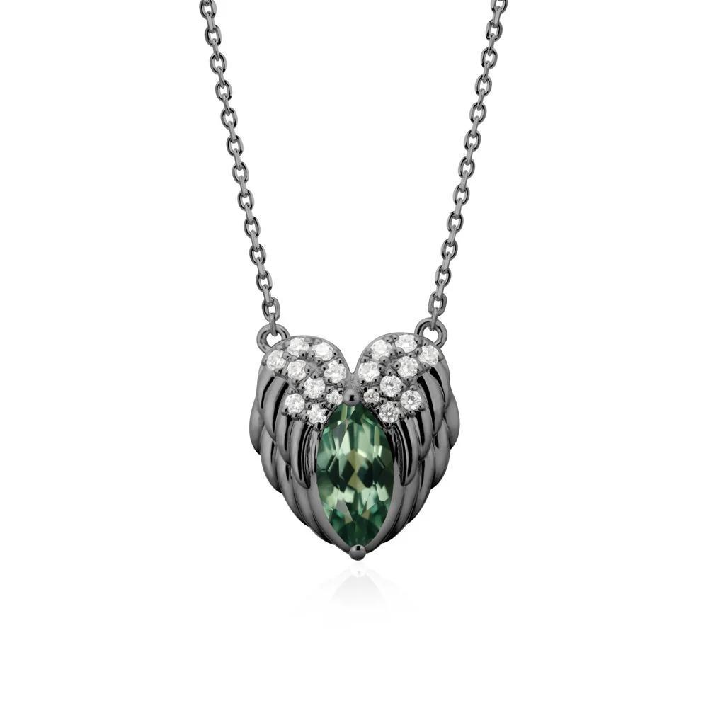 Guardian Angel Wings Green Sapphire Necklace - Image 7