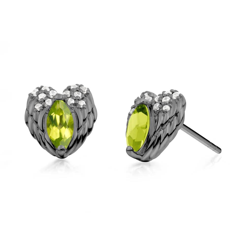 Guardian Angel Wings Peridot Stud Earrings - Image 4