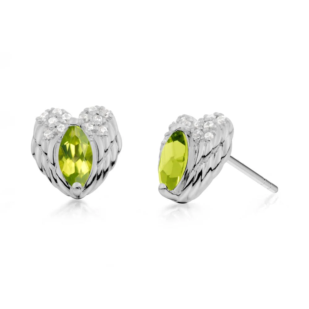 Guardian Angel Wings Peridot Stud Earrings - Image 6