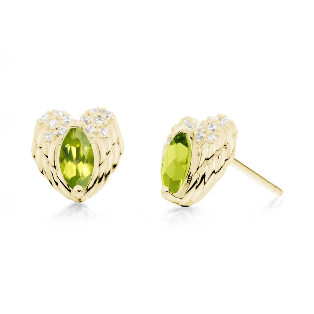 Guardian Angel Wings Peridot Stud Earrings - Image 7
