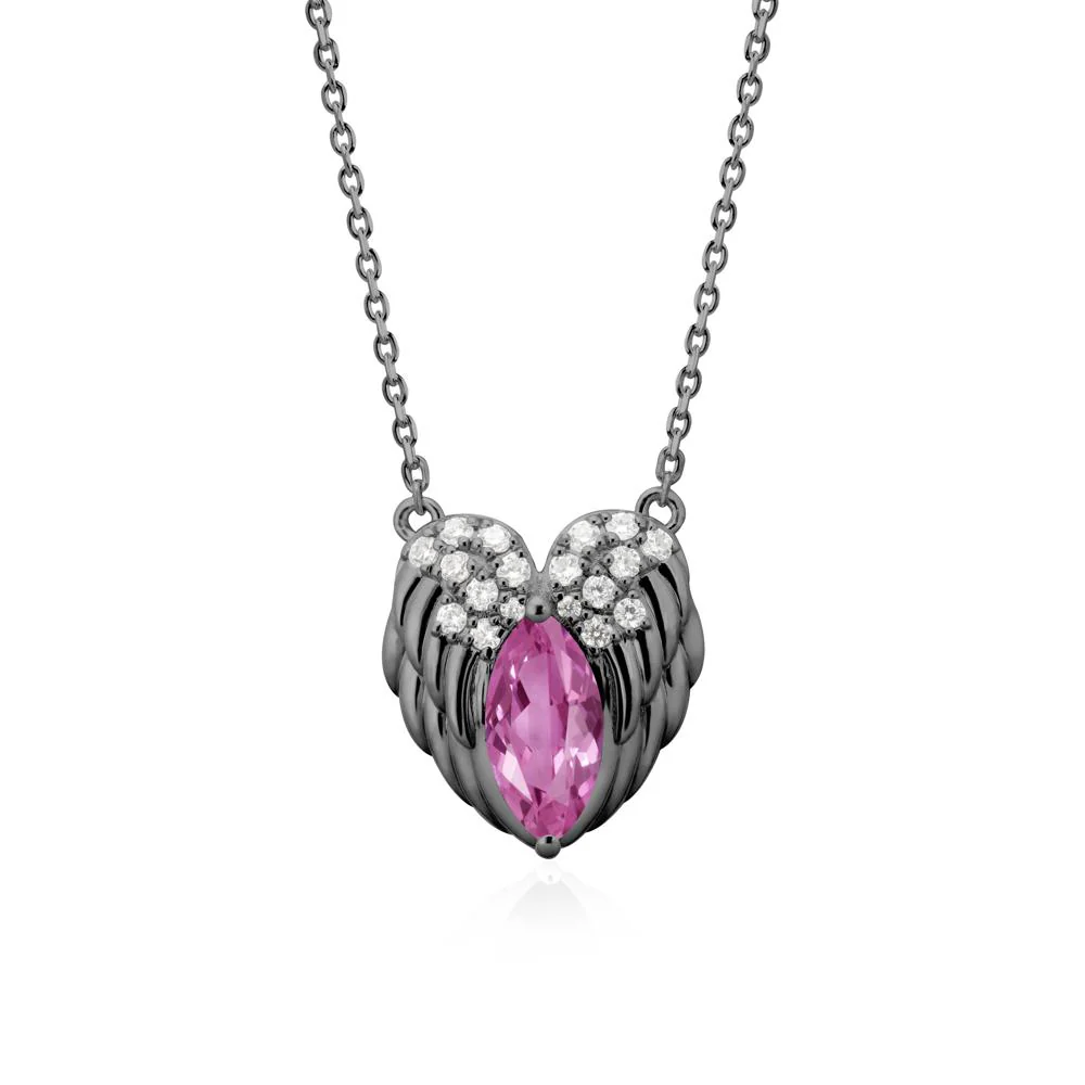 Guardian Angel Wings Pink Sapphire Necklace - Image 8