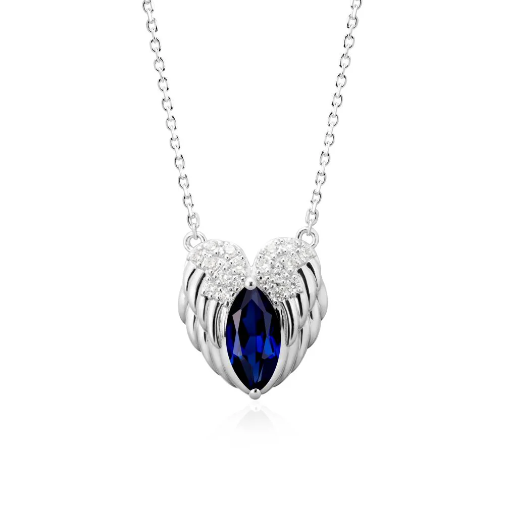 Guardian Angel Wings Sapphire Necklace - Image 2