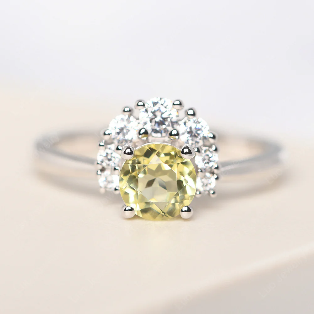 Cluster Lemon Quartz Ring