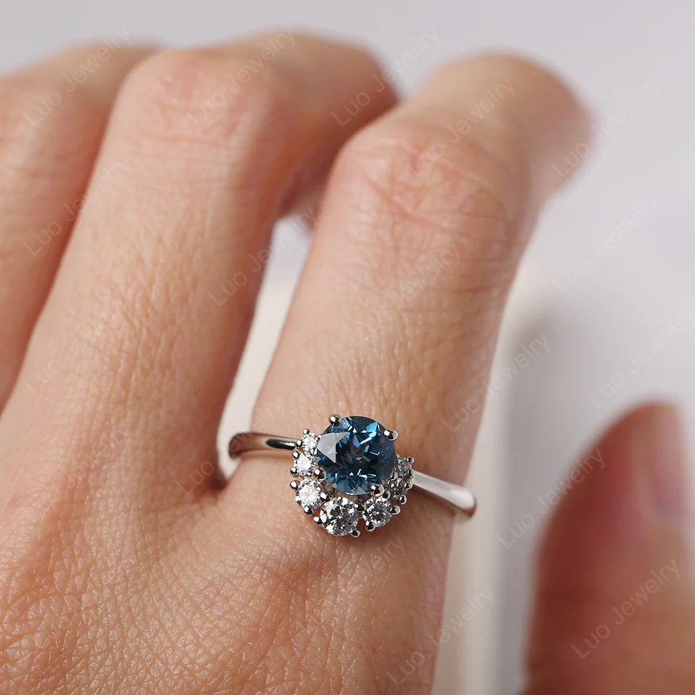 Cluster London Blue Topaz Ring - Image 5