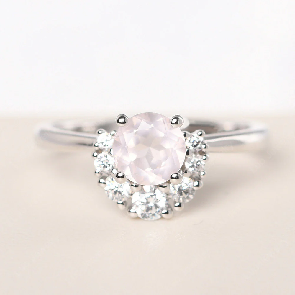 Cluster Rose Quartz Ring