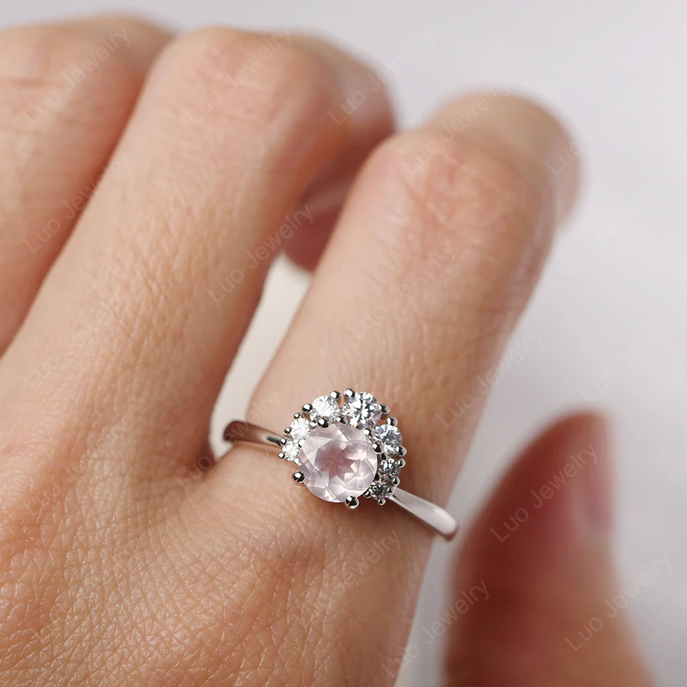 Cluster Rose Quartz Ring - Image 5