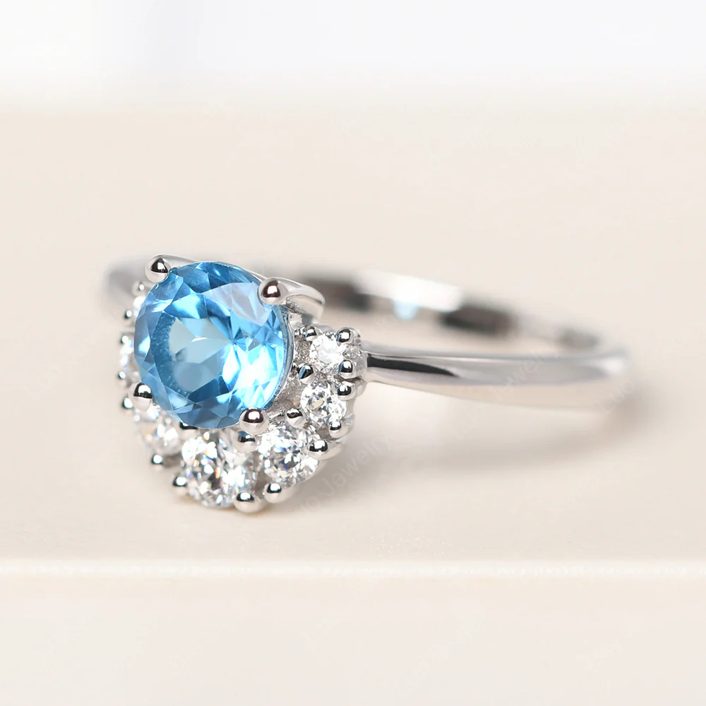 Cluster Swiss Blue Topaz Ring - Image 2