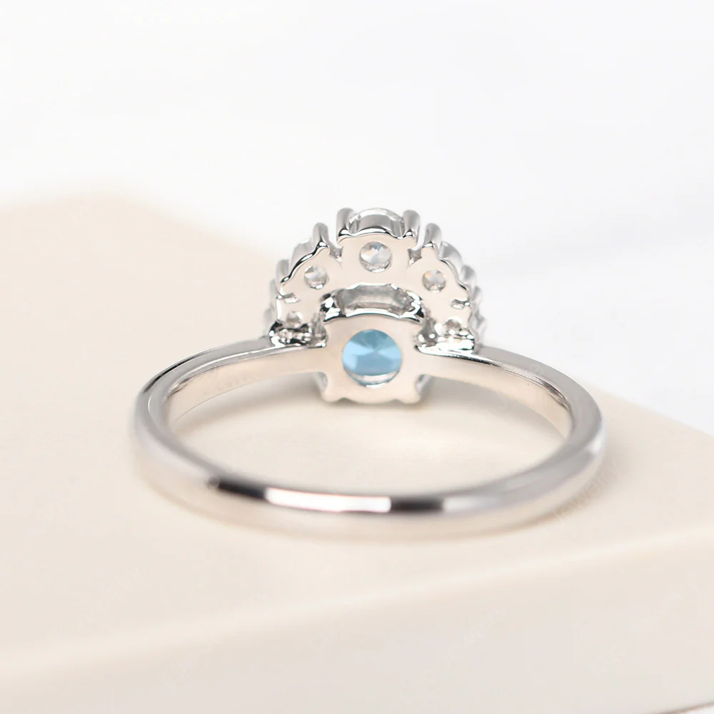 Cluster Swiss Blue Topaz Ring - Image 3