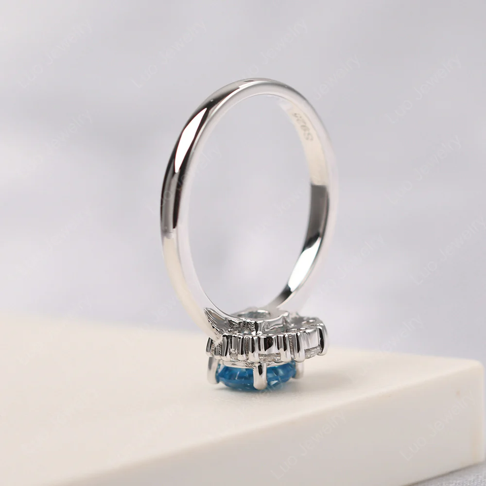 Cluster Swiss Blue Topaz Ring - Image 4