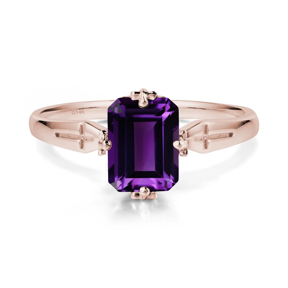 Halloween Emerlald Cut Amethyst Ring
