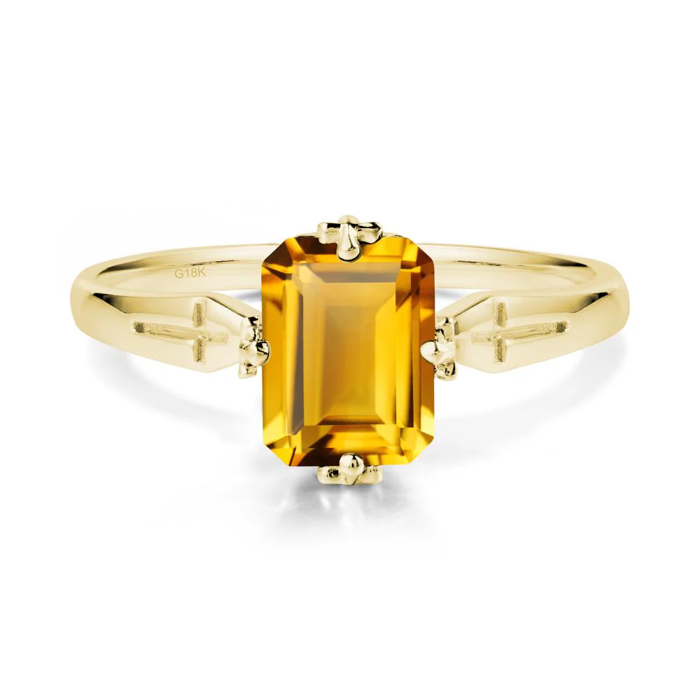 Halloween Emerlald Cut Citrine Ring - Image 6