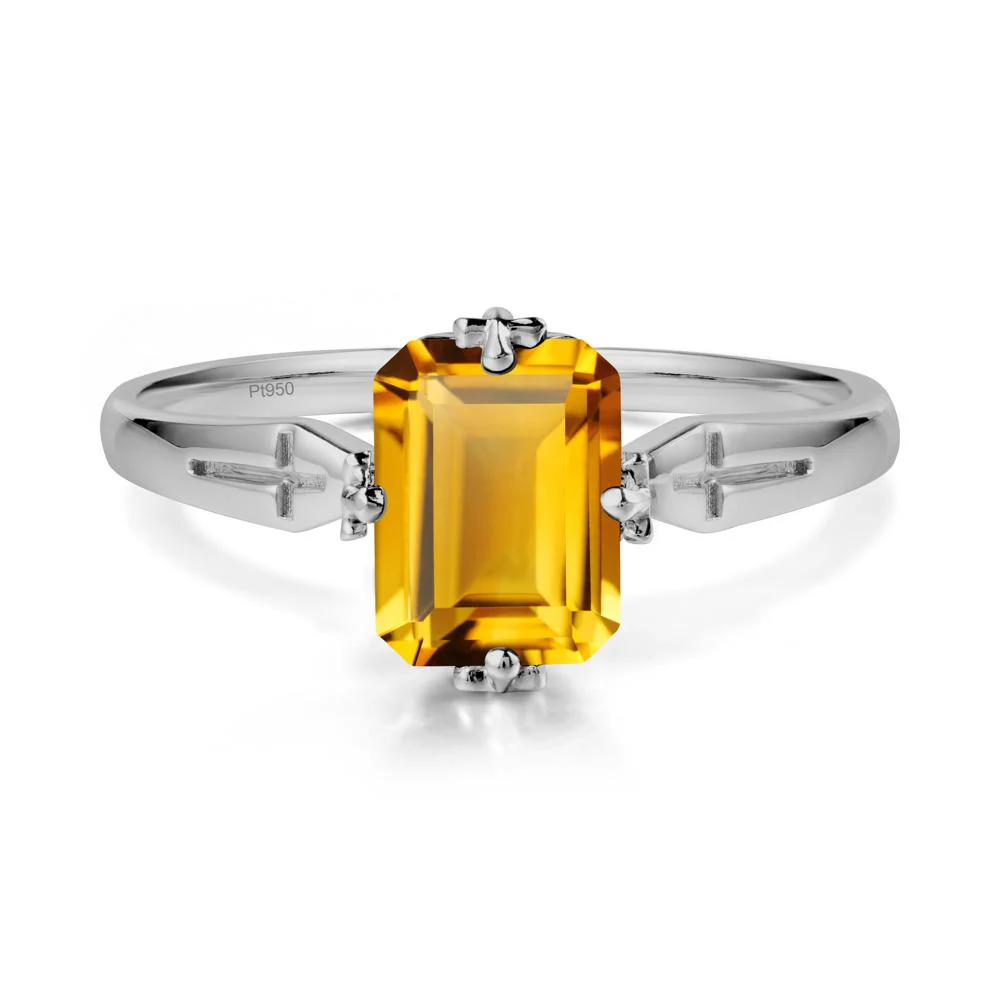 Halloween Emerlald Cut Citrine Ring - Image 8