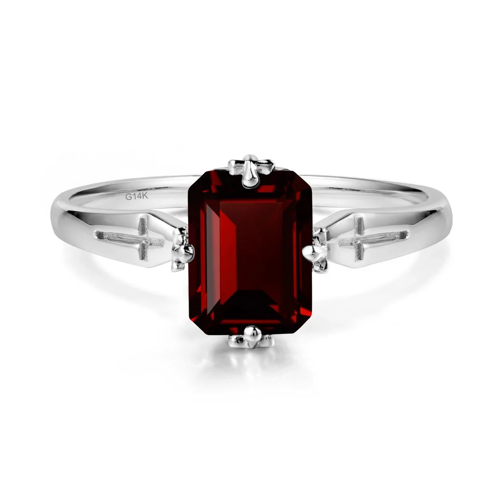 Halloween Emerlald Cut Garnet Ring - Image 3
