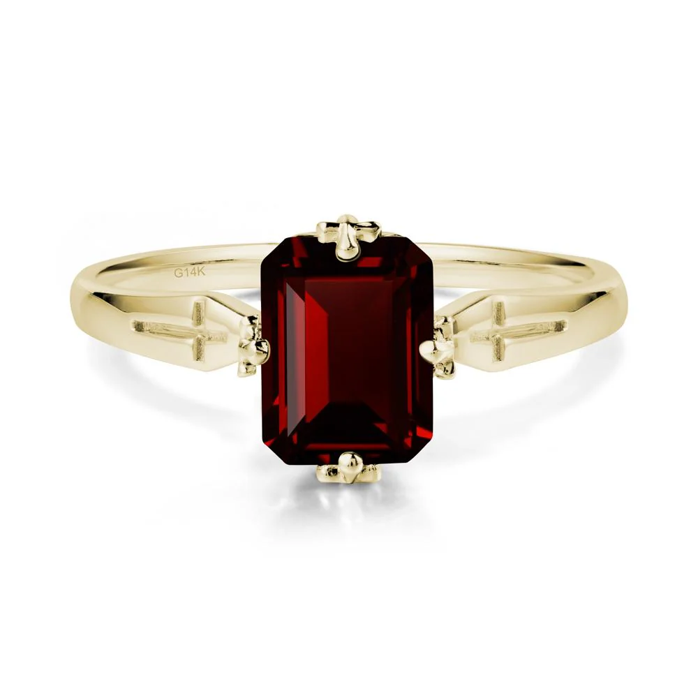 Halloween Emerlald Cut Garnet Ring - Image 4