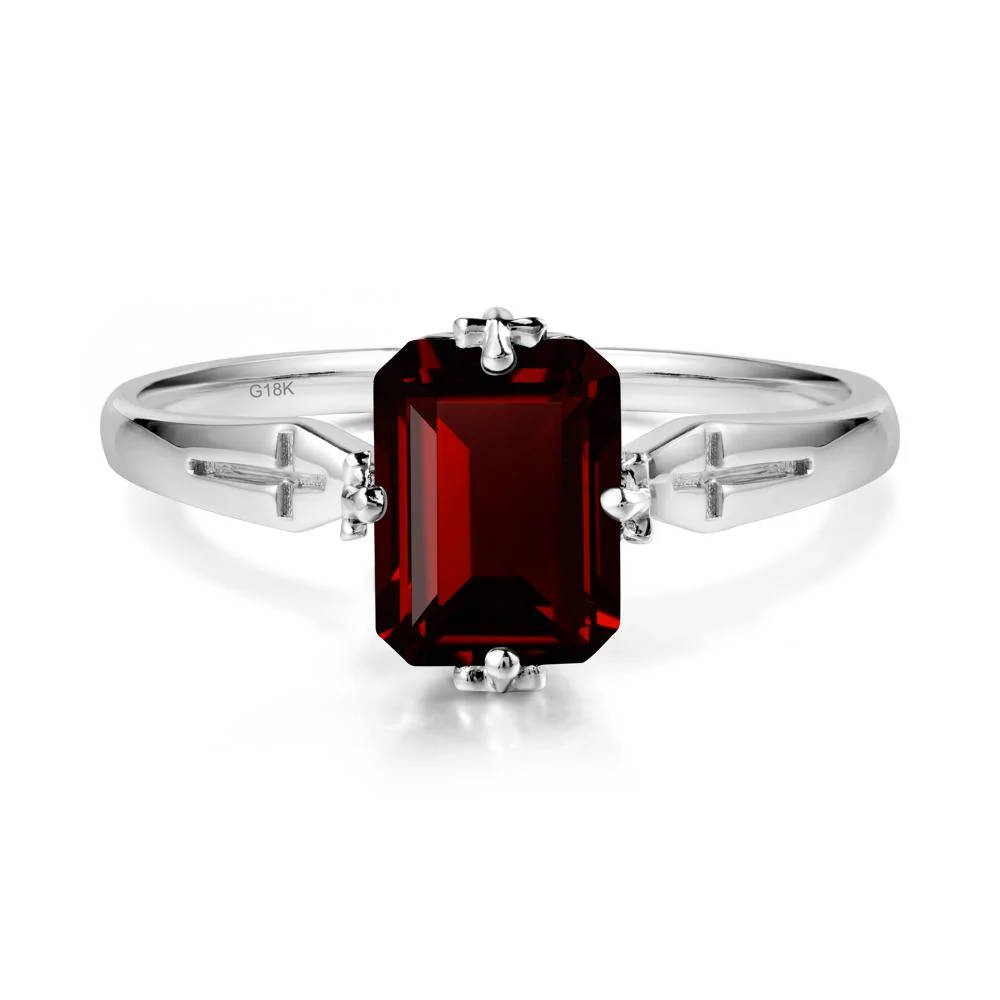 Halloween Emerlald Cut Garnet Ring - Image 6