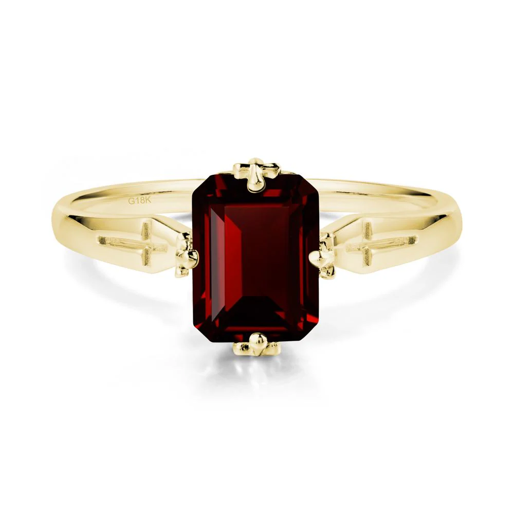 Halloween Emerlald Cut Garnet Ring - Image 7
