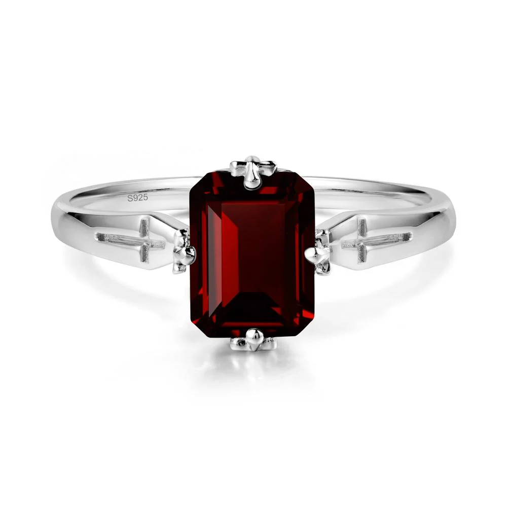 Halloween Emerlald Cut Garnet Ring - Image 9