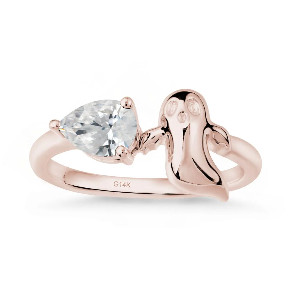 Halloween Ghost Cubic Zirconia Ring