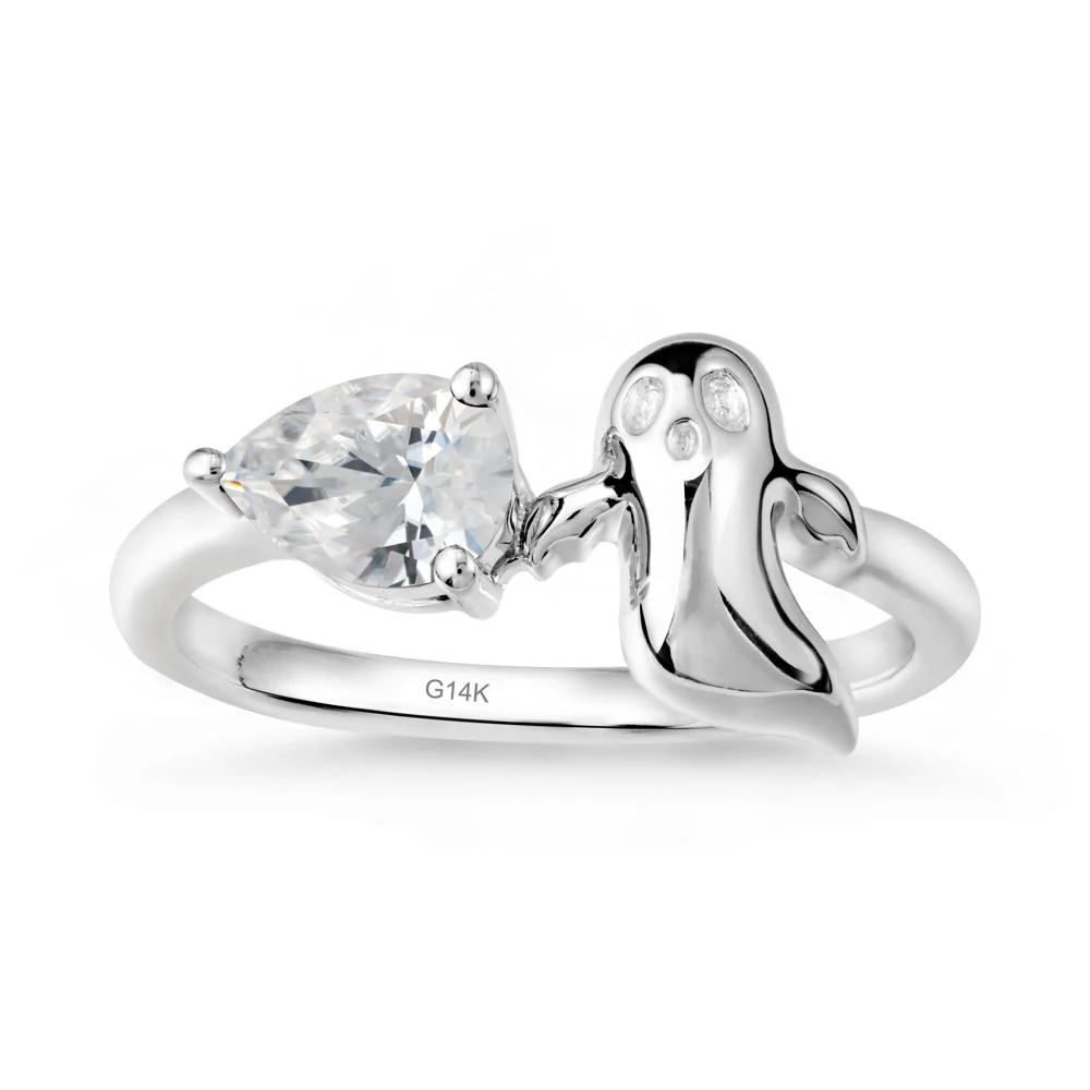 Halloween Ghost Cubic Zirconia Ring - Image 2