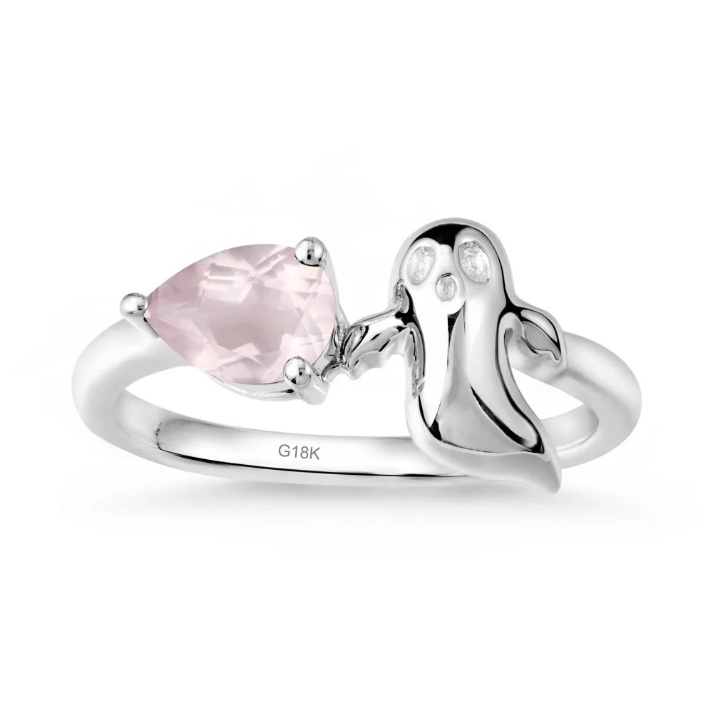Halloween Ghost Rose Quartz Ring - Image 5