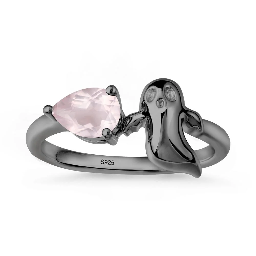 Halloween Ghost Rose Quartz Ring - Image 7