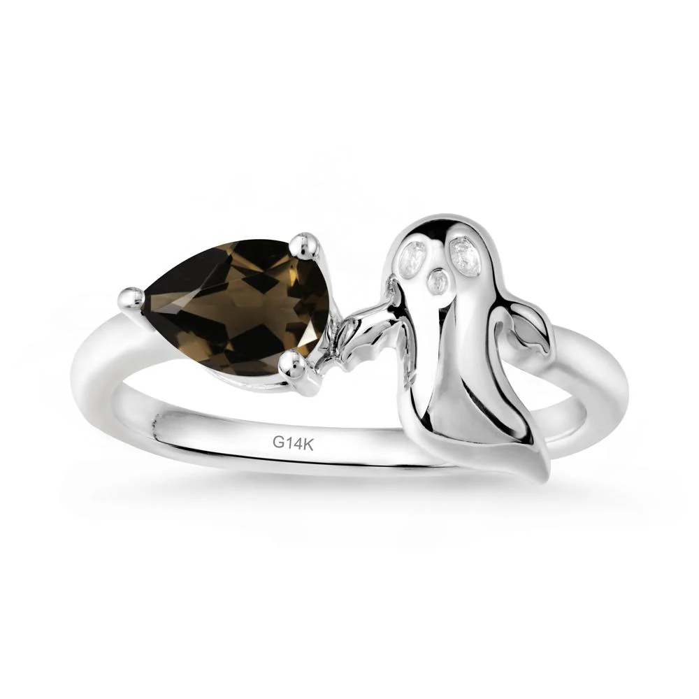 Halloween Ghost Smoky Quartz Ring - Image 3